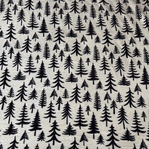 Cozy Black and White Tree Pattern Throw Blanket